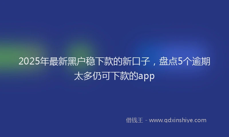 2025年最新黑户稳下款的新口子，盘点5个逾期太多仍可下款的app