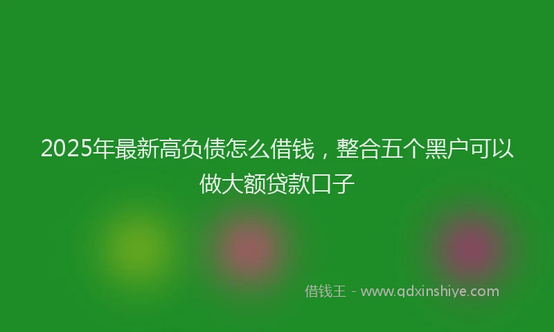 2025年最新高负债怎么借钱，整合五个黑户可以做大额贷款口子