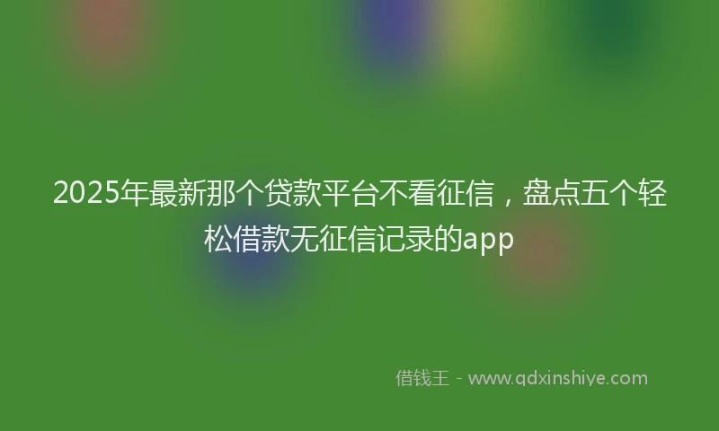 2025年最新那个贷款平台不看征信，盘点五个轻松借款无征信记录的app