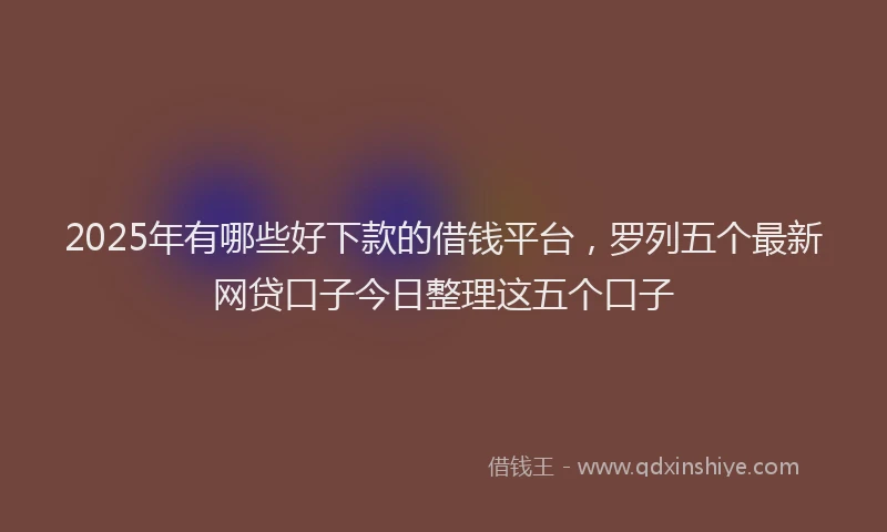 2025年有哪些好下款的借钱平台，罗列五个最新网贷口子今日整理这五个口子