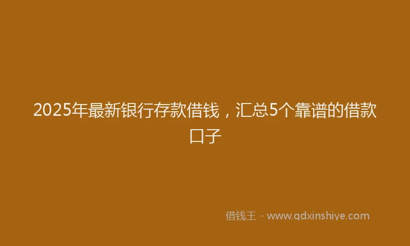 2025年最新银行存款借钱，汇总5个靠谱的借款口子