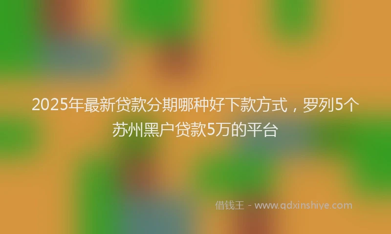 2025年最新贷款分期哪种好下款方式，罗列5个苏州黑户贷款5万的平台