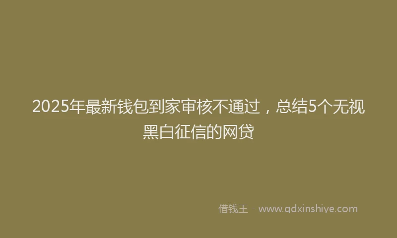 2025年最新钱包到家审核不通过，总结5个无视黑白征信的网贷