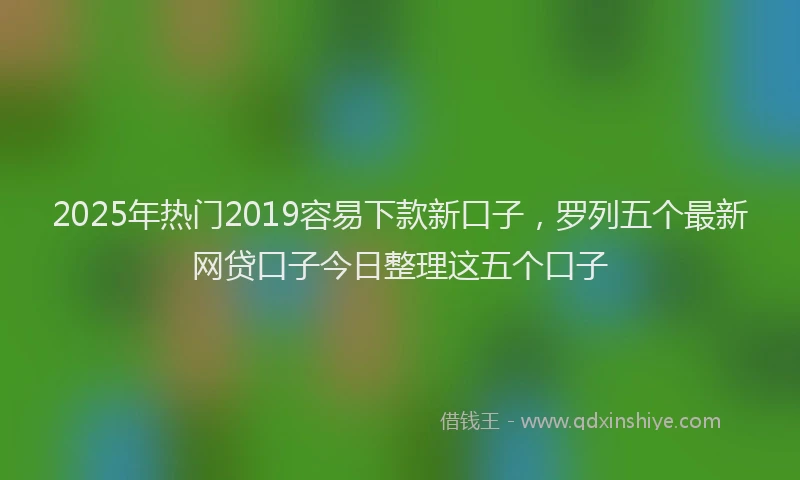 2025年热门2019容易下款新口子，罗列五个最新网贷口子今日整理这五个口子
