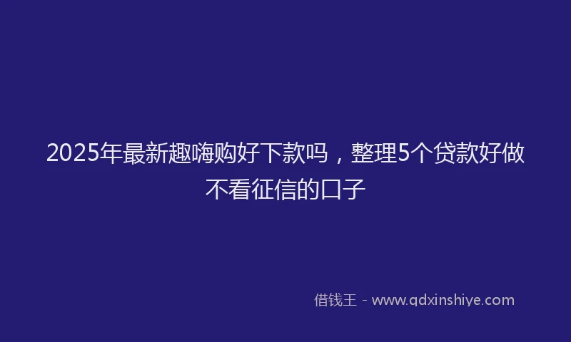 2025年最新趣嗨购好下款吗，整理5个贷款好做不看征信的口子