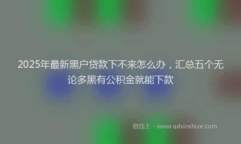 2025年最新黑户贷款下不来怎么办，汇总五个无论多黑有公积金就能下款