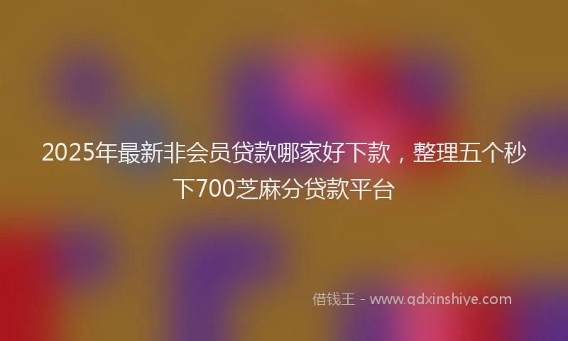 2025年最新非会员贷款哪家好下款，整理五个秒下700芝麻分贷款平台