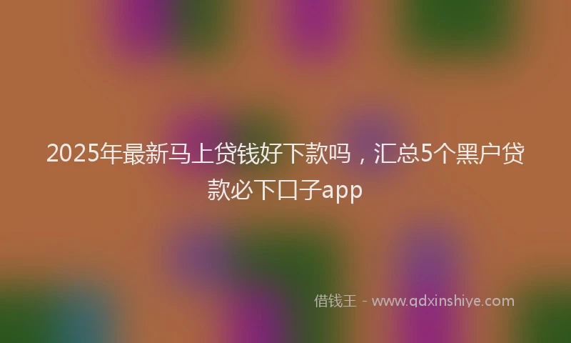 2025年最新马上贷钱好下款吗，汇总5个黑户贷款必下口子app
