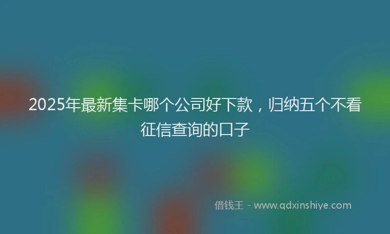 2025年最新集卡哪个公司好下款，归纳五个不看征信查询的口子