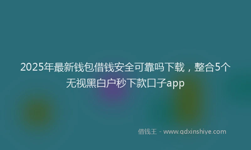 2025年最新钱包借钱安全可靠吗下载，整合5个无视黑白户秒下款口子app