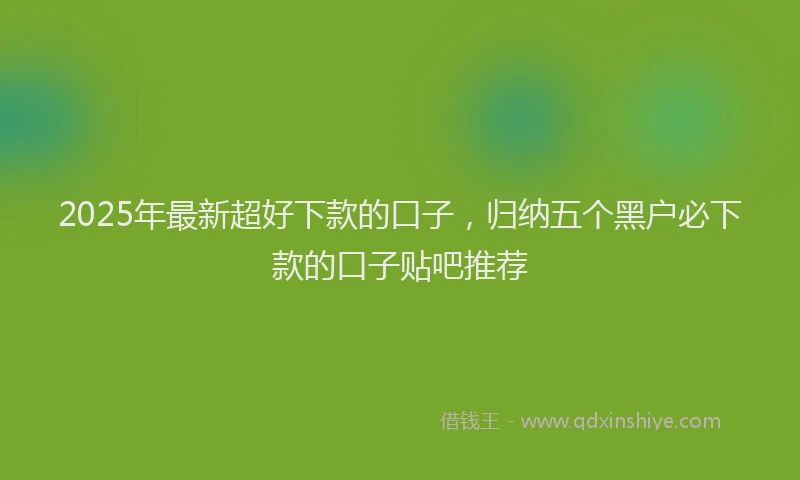 2025年最新超好下款的口子，归纳五个黑户必下款的口子贴吧推荐