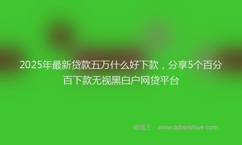 2025年最新贷款五万什么好下款，分享5个百分百下款无视黑白户网贷平台