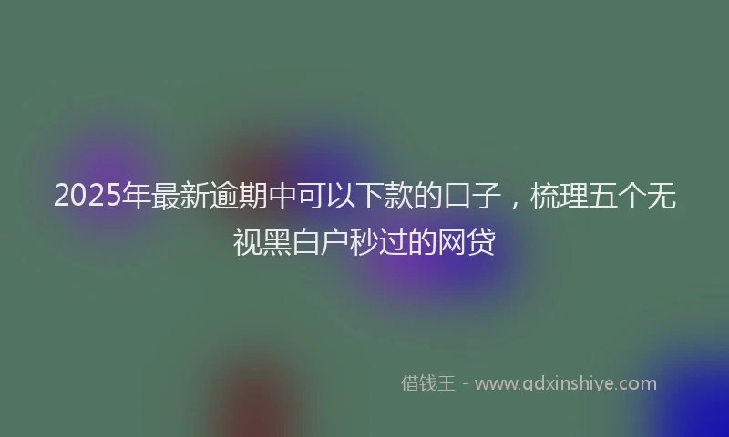 2025年最新逾期中可以下款的口子，梳理五个无视黑白户秒过的网贷