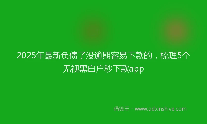 2025年最新负债了没逾期容易下款的，梳理5个无视黑白户秒下款app