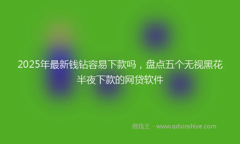 2025年最新钱钻容易下款吗，盘点五个无视黑花半夜下款的网贷软件