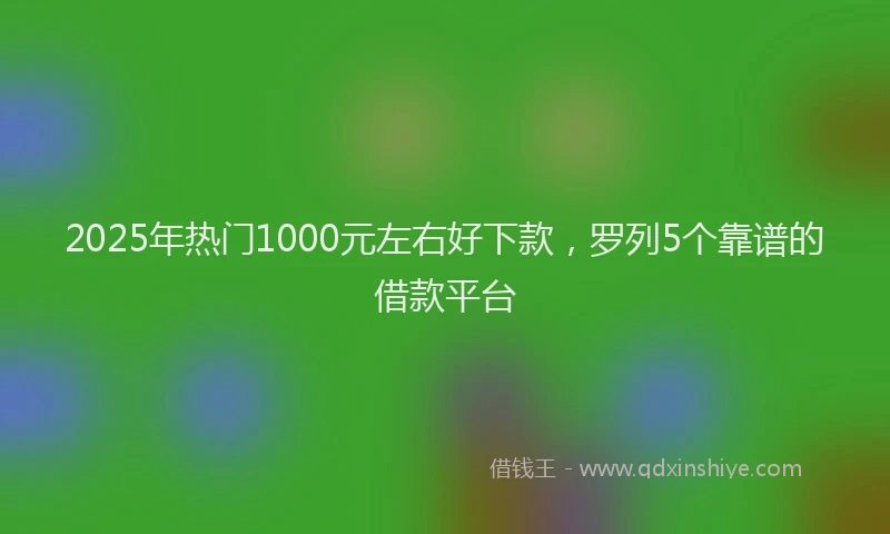 2025年热门1000元左右好下款，罗列5个靠谱的借款平台