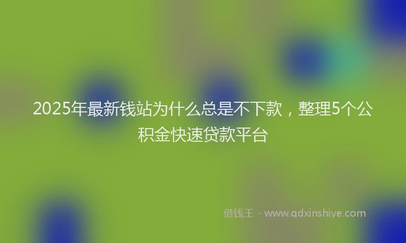 2025年最新钱站为什么总是不下款，整理5个公积金快速贷款平台