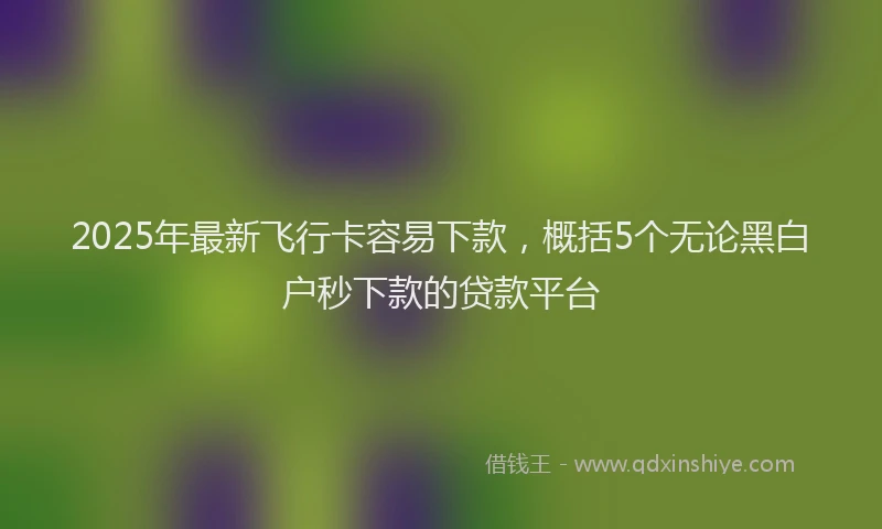 2025年最新飞行卡容易下款，概括5个无论黑白户秒下款的贷款平台