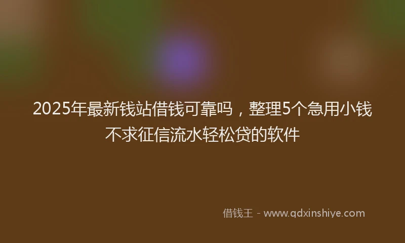 2025年最新钱站借钱可靠吗，整理5个急用小钱不求征信流水轻松贷的软件