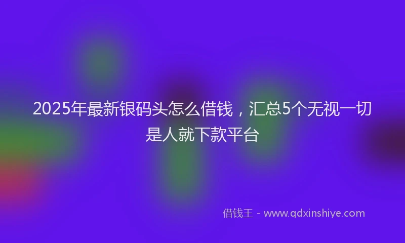 2025年最新银码头怎么借钱，汇总5个无视一切是人就下款平台