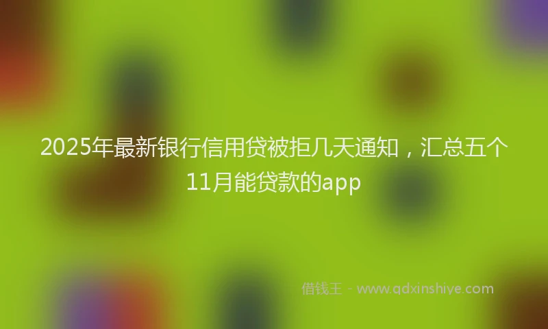 2025年最新银行信用贷被拒几天通知，汇总五个11月能贷款的app