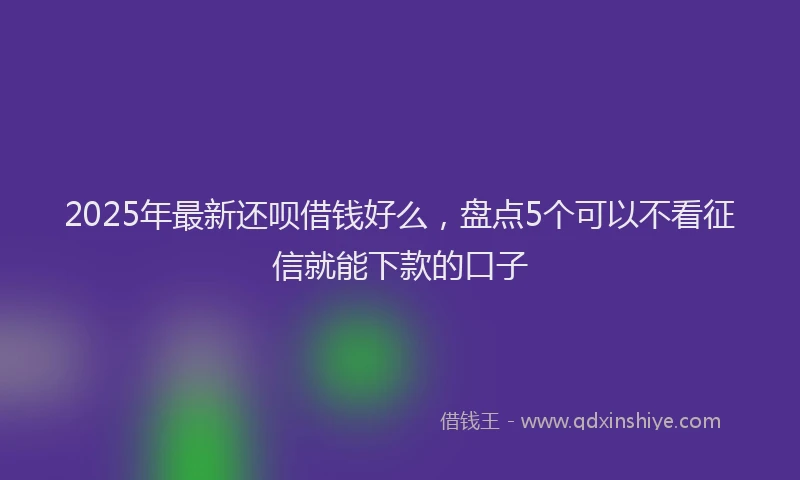 2025年最新还呗借钱好么，盘点5个可以不看征信就能下款的口子