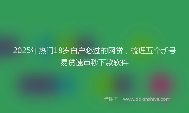 2025年热门18岁白户必过的网贷，梳理五个新号易贷速审秒下款软件