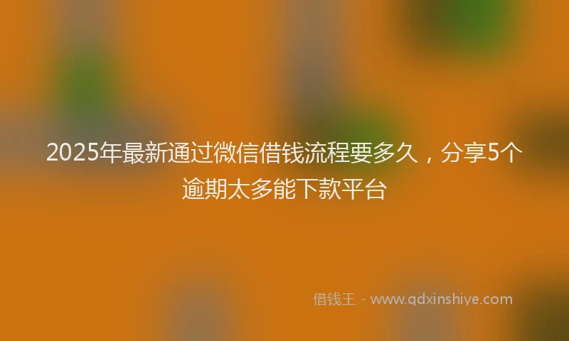 2025年最新通过微信借钱流程要多久，分享5个逾期太多能下款平台
