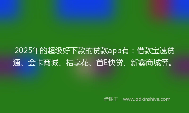 2025年的超级好下款的贷款app有：借款宝速贷通、金卡商城、桔享花、首E快贷、新鑫商城等。