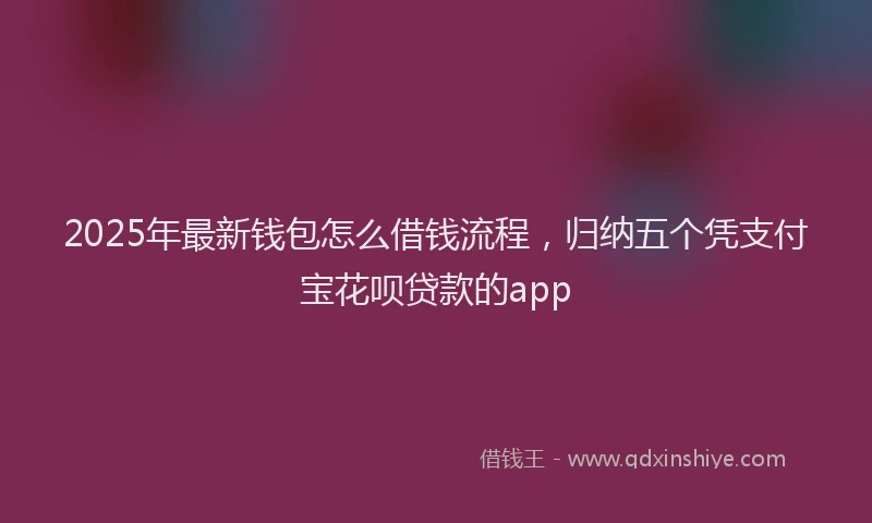 2025年最新钱包怎么借钱流程，归纳五个凭支付宝花呗贷款的app
