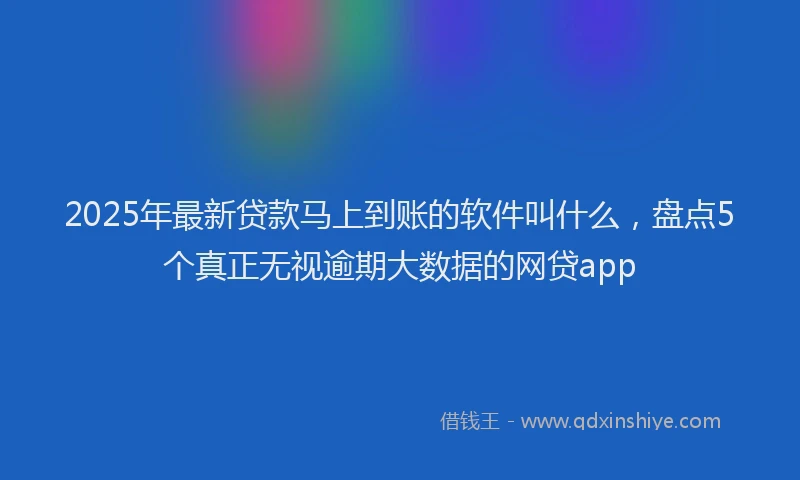 2025年最新贷款马上到账的软件叫什么，盘点5个真正无视逾期大数据的网贷app