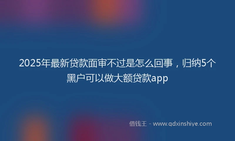 2025年最新贷款面审不过是怎么回事，归纳5个黑户可以做大额贷款app