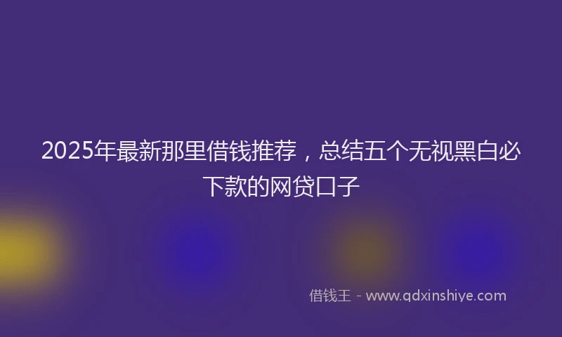 2025年最新那里借钱推荐，总结五个无视黑白必下款的网贷口子