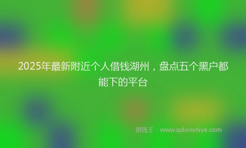 2025年最新附近个人借钱湖州，盘点五个黑户都能下的平台