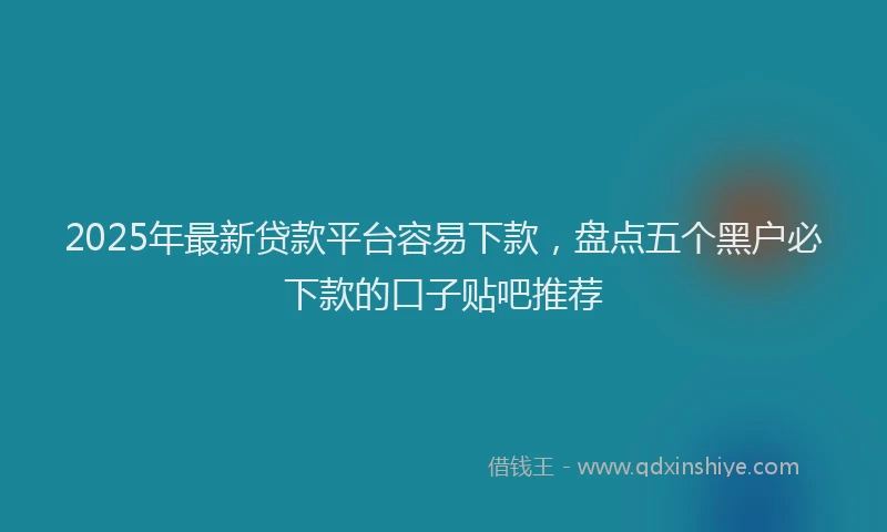 2025年最新贷款平台容易下款，盘点五个黑户必下款的口子贴吧推荐