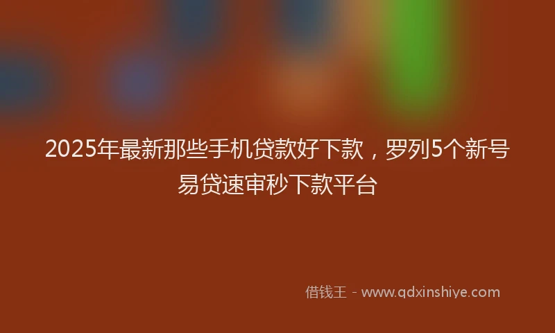 2025年最新那些手机贷款好下款，罗列5个新号易贷速审秒下款平台