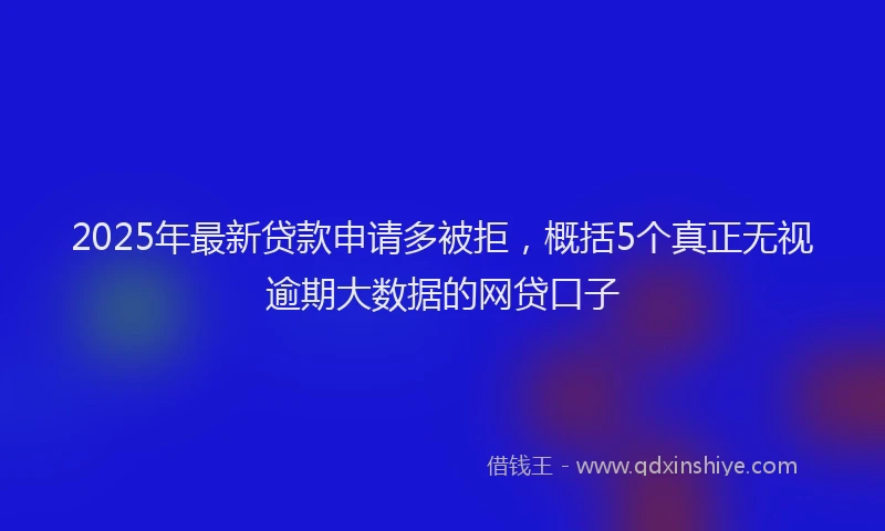 2025年最新贷款申请多被拒，概括5个真正无视逾期大数据的网贷口子