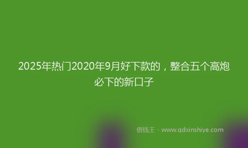 2025年热门2020年9月好下款的，整合五个高炮必下的新口子