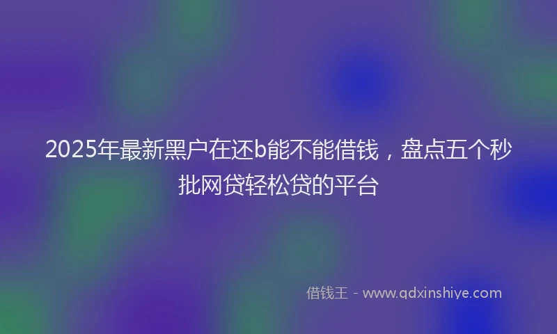 2025年最新黑户在还b能不能借钱，盘点五个秒批网贷轻松贷的平台