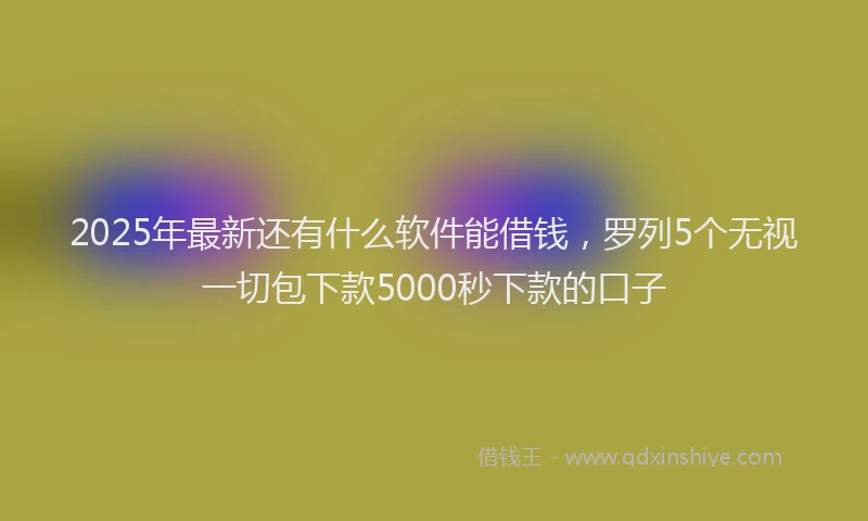 2025年最新还有什么软件能借钱，罗列5个无视一切包下款5000秒下款的口子