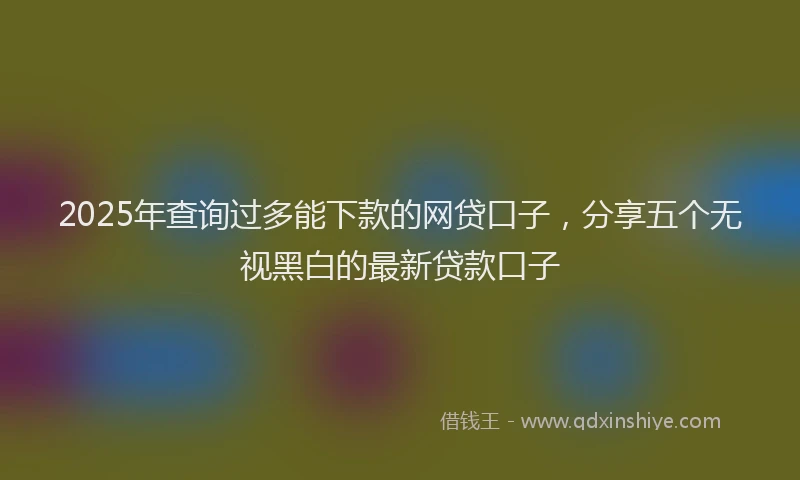 2025年查询过多能下款的网贷口子，分享五个无视黑白的最新贷款口子
