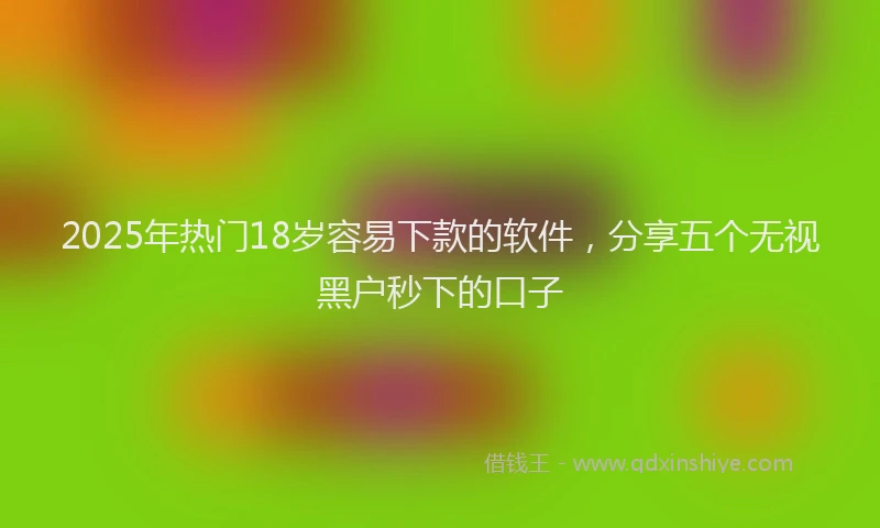 2025年热门18岁容易下款的软件，分享五个无视黑户秒下的口子