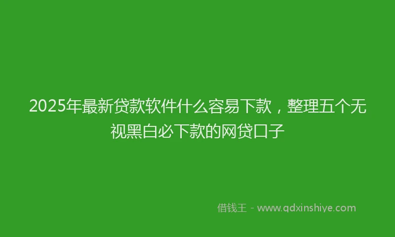 2025年最新贷款软件什么容易下款，整理五个无视黑白必下款的网贷口子