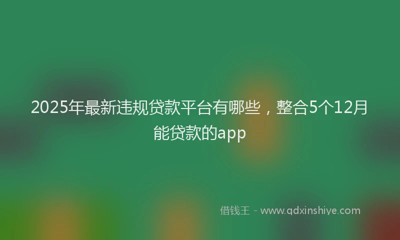 2025年最新违规贷款平台有哪些，整合5个12月能贷款的app