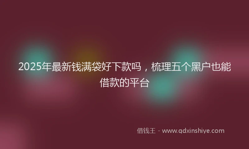 2025年最新钱满袋好下款吗，梳理五个黑户也能借款的平台