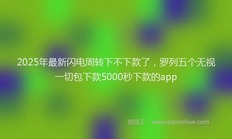 2025年最新闪电周转下不下款了，罗列五个无视一切包下款5000秒下款的app