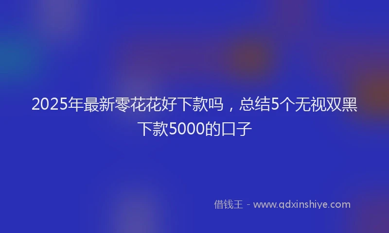 2025年最新零花花好下款吗，总结5个无视双黑下款5000的口子