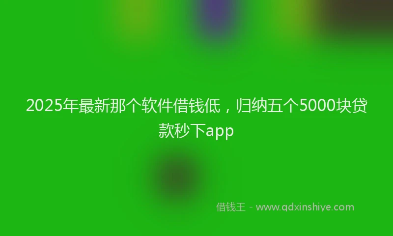 2025年最新那个软件借钱低，归纳五个5000块贷款秒下app