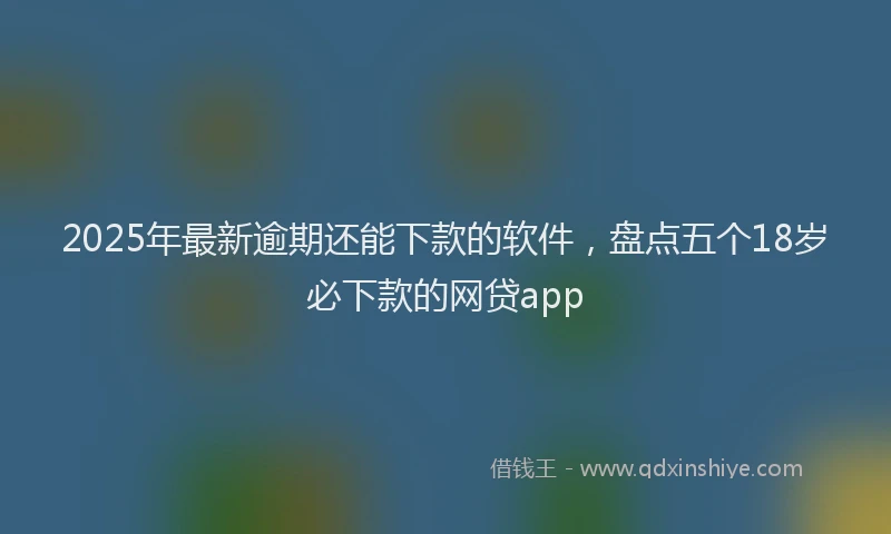 2025年最新逾期还能下款的软件，盘点五个18岁必下款的网贷app