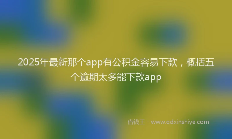 2025年最新那个app有公积金容易下款，概括五个逾期太多能下款app